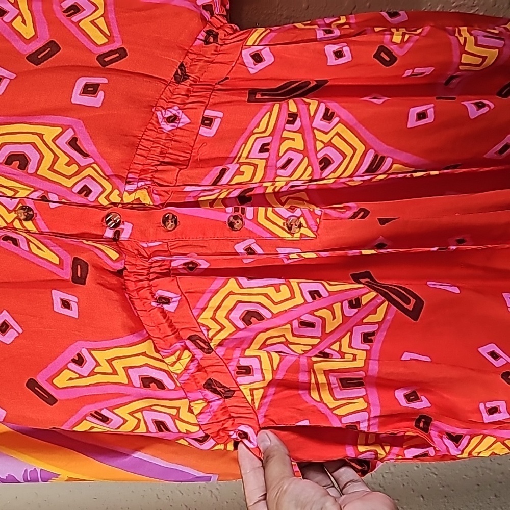 Farm Rio Red Button Down Rumper - image 5